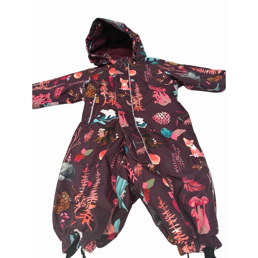 Reima Baby Snowsuit Winter One Piece Hooded Forest Print Size 74 Cm